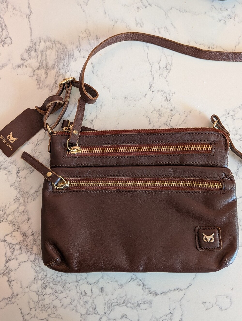 Brown Leather Crossbody Purse